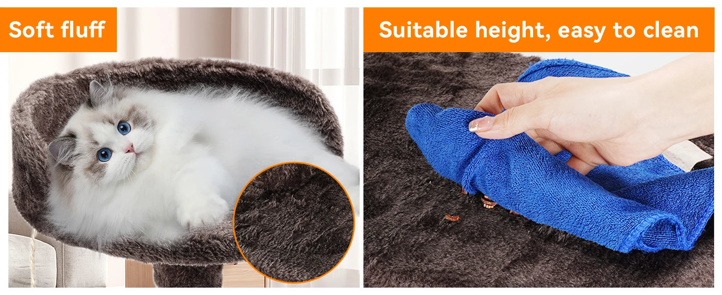SKSBTF Cat Trees Tower Cat Climbing Frame For Indoor Cats With Scratching Posts Cat House Padded Top Perches and Condos Cat Toys