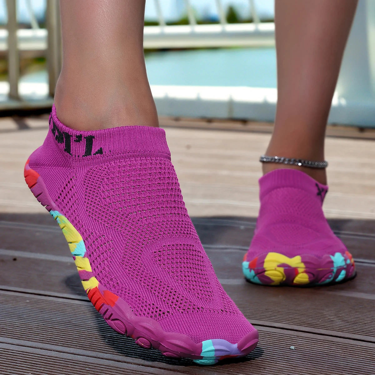 Water Wading Shoes, Beach Outdoor Hiking Shoes, Quick Drying, Breathable, Non Slip Diving Shoes, Lightweight Fitness Yoga Shoes