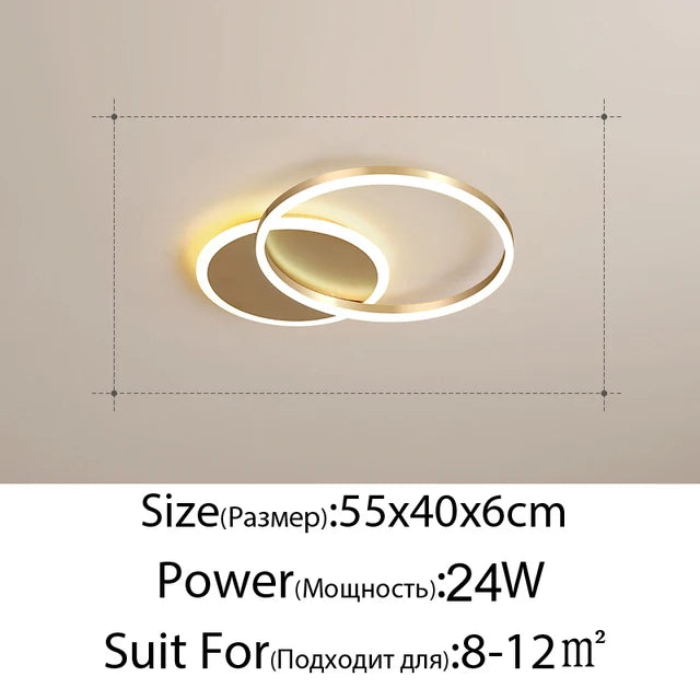 Modern LED Chandelier Ceiling Light - Round Ring Lustre