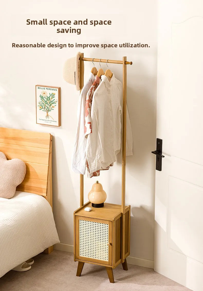 Small apartment solid wood Bedroom Unit with drawers and integrated hanger section