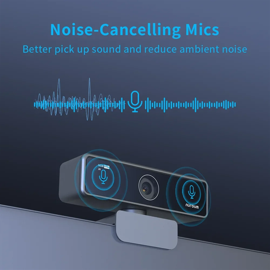 V11 2K Webcam - 1080P 60FPS FHD with Microphone & Privacy Cover - USB Plug & Play for Mac, Laptop, Desktop, and Computer