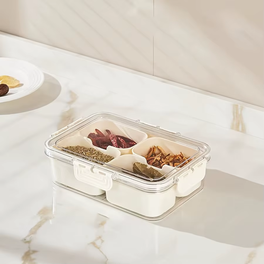 Versatile 4-Grid & 8-Grid Snack Box Container - Portable Charcuterie Board with Lid for Travel & Food Storage