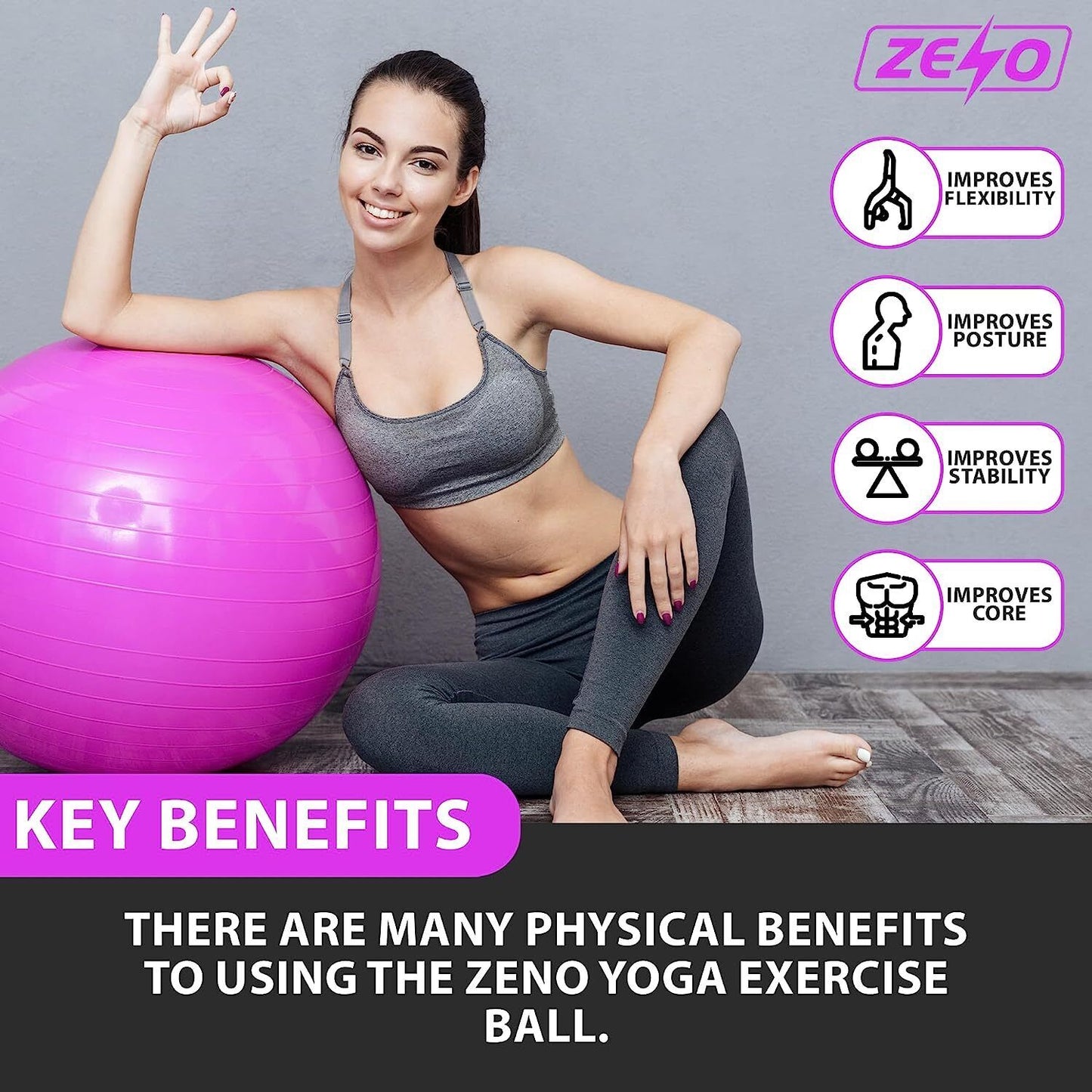 EXERCISE GYM BALL SWISS PILATES YOGA CORE TRAINING