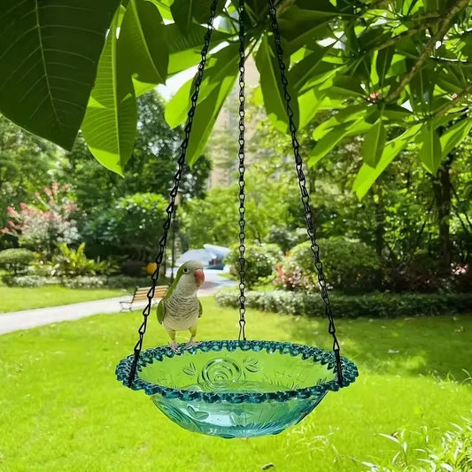 New Bird Flower Shaped Hanging Bird Feeder Birdbath for Garden Yard Farm Supplies Hummingbird Feeder Supplies Birdbath Bird Bath