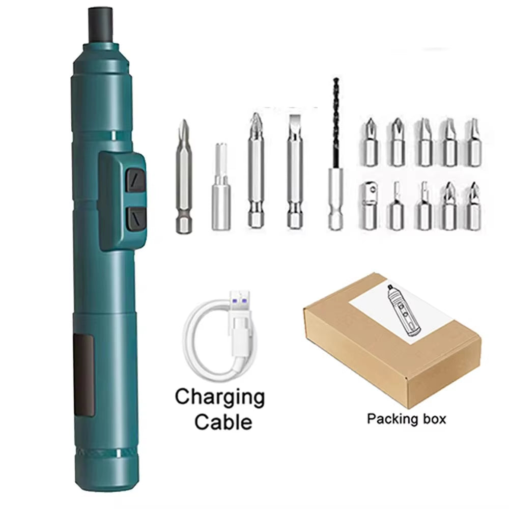 Rechargeable Cordless Electric Screwdriver with 1300mAh Lithium Battery - 3.6V Mini Drill Power Tool Set