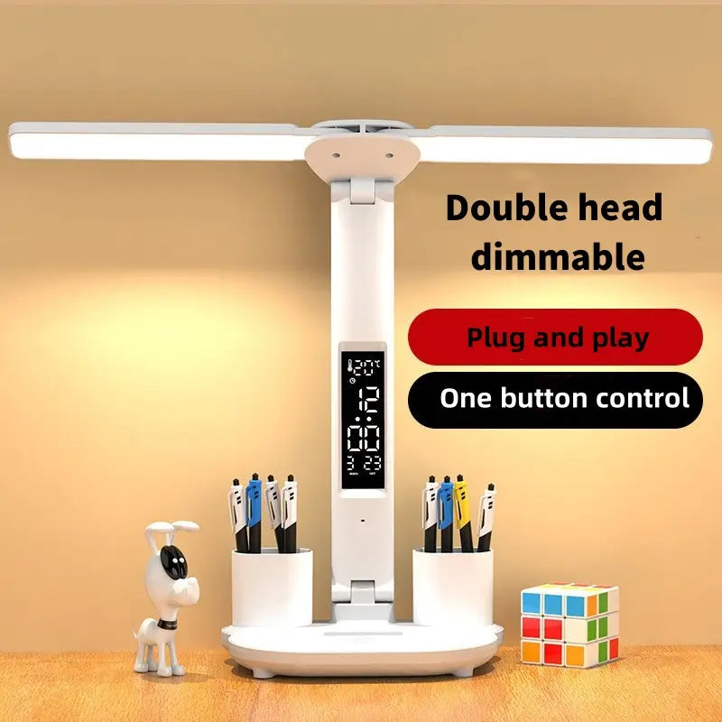 Double-Head Foldable LED Desk Lamp for your Home office, bedroom or study area