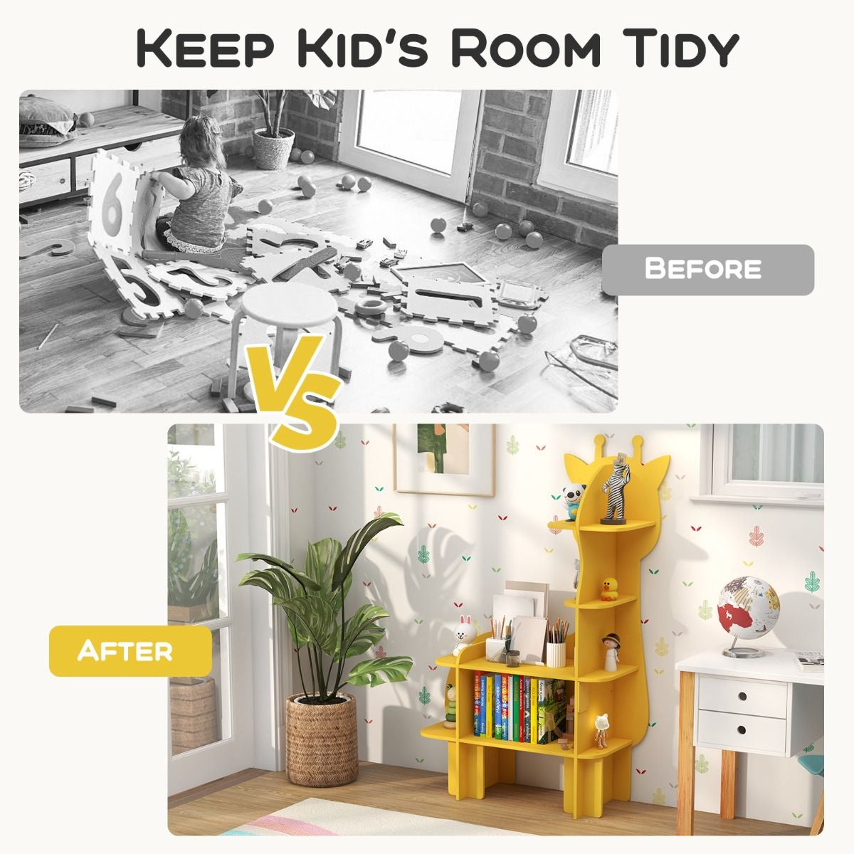 Children's Toy Storage Organizer with Anti-Tipping System for Playroom, Nursery, and Kindergarten