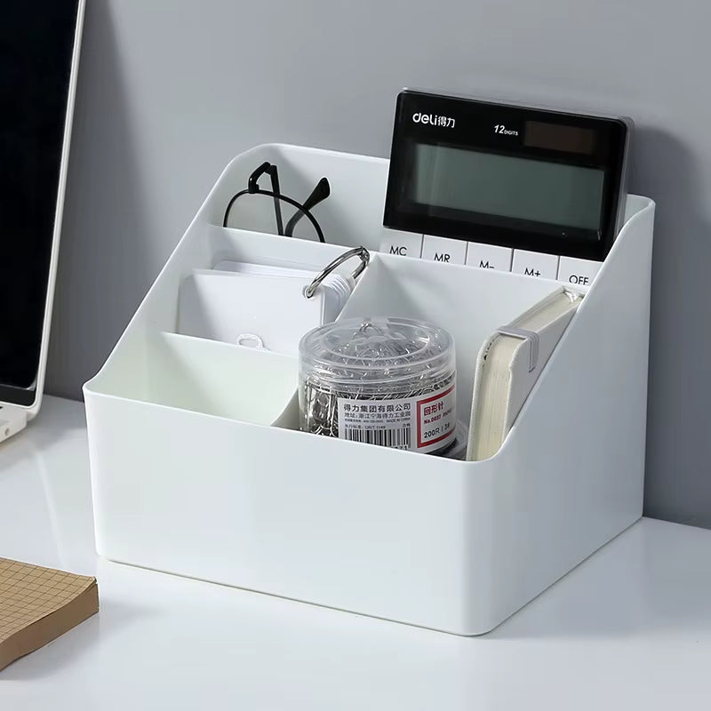 Stylish Desktop Makeup Organizer - Versatile Storage Box for Brushes, Skincare, and Office Essentials