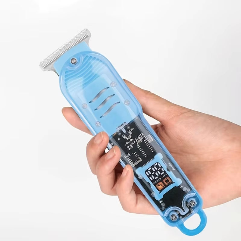 Professional Transparent Body Electric Hair Clipper - USB Rechargeable Trimmer for Men, Perfect Holiday Gift!