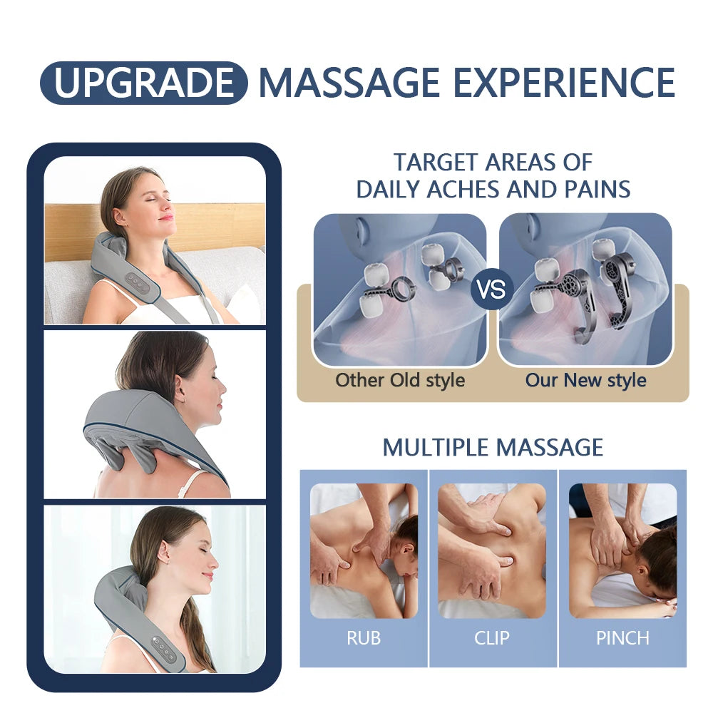 Ultimate Wireless Neck and Back Massager - Relaxing Shawl for Neck and Shoulder Relief