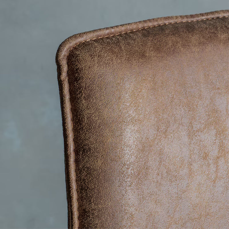 Hinks Brown Faux Leather Dining Chair, 2 Pack