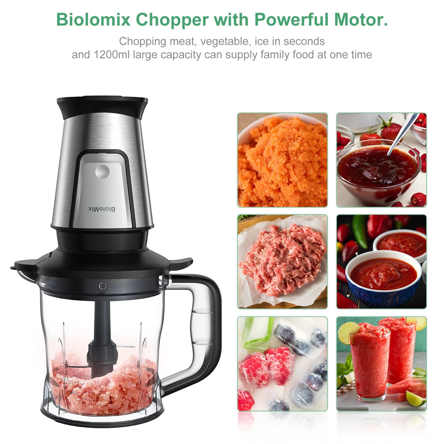 Ultimate 3-In-1 Portable Food Processor: 700W Juicer, Blender, and Chopper for Smoothies and Dry Grinding