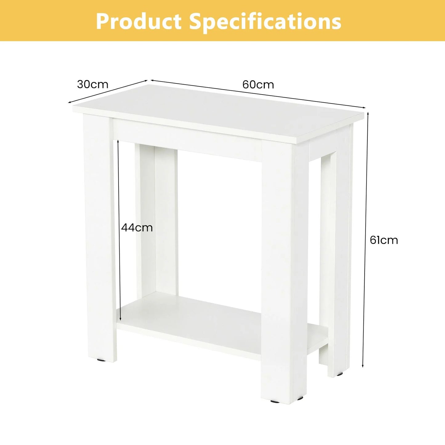 Stylish 2-Tier End Table with Storage Shelf for Small Spaces
