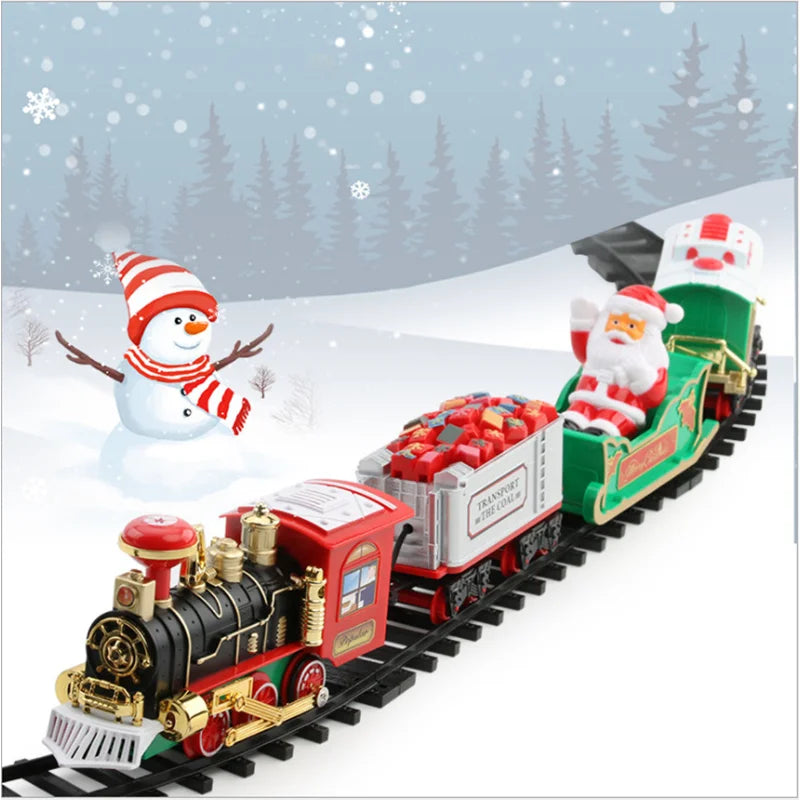 Electric Christmas Train Electric Sound and Light Hangable Christmas Tree Christmas Rail Car Christmas Gifts Children Toys