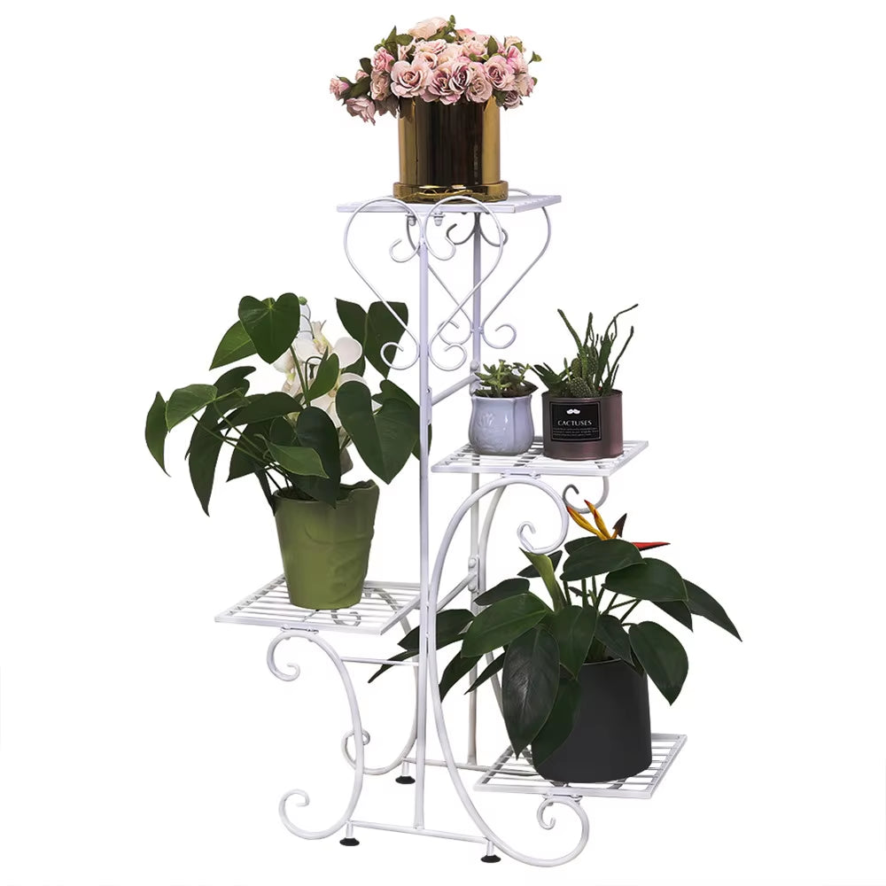 4 Tier 4 Potted Metal Plant Stand