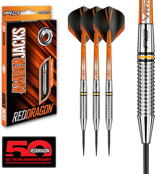 Amberjack Professional Tungsten Darts Set - 90% Tungsten with Flights and Stems
