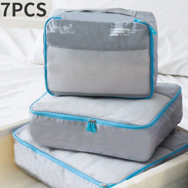 6/7 Pieces Set Travel or Storage Bags - Waterproof Travel Luggage Organizer