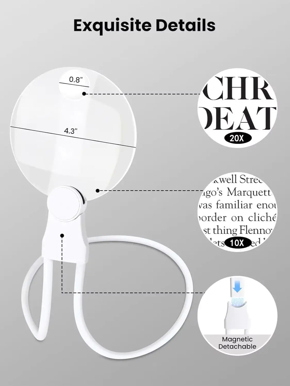 Experience Clarity with the 10X Hands-Free Magnifying Glass - Perfect for Reading, Sewing, and Detailed Inspections!