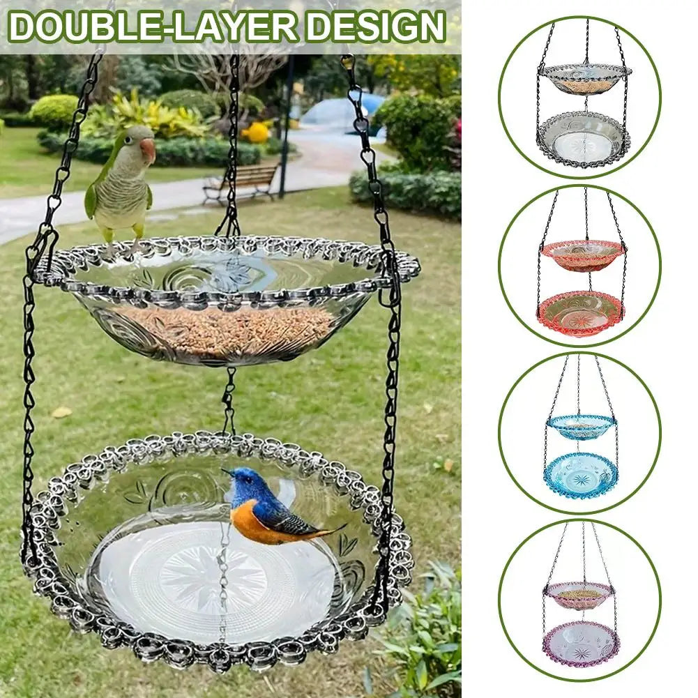 Hanging Bird Feeder Birdbath for Outdoor Garden Yard Farm Supplies Hummingbird Bird Bath Feeder Supplies Backyard Decor Birdbath