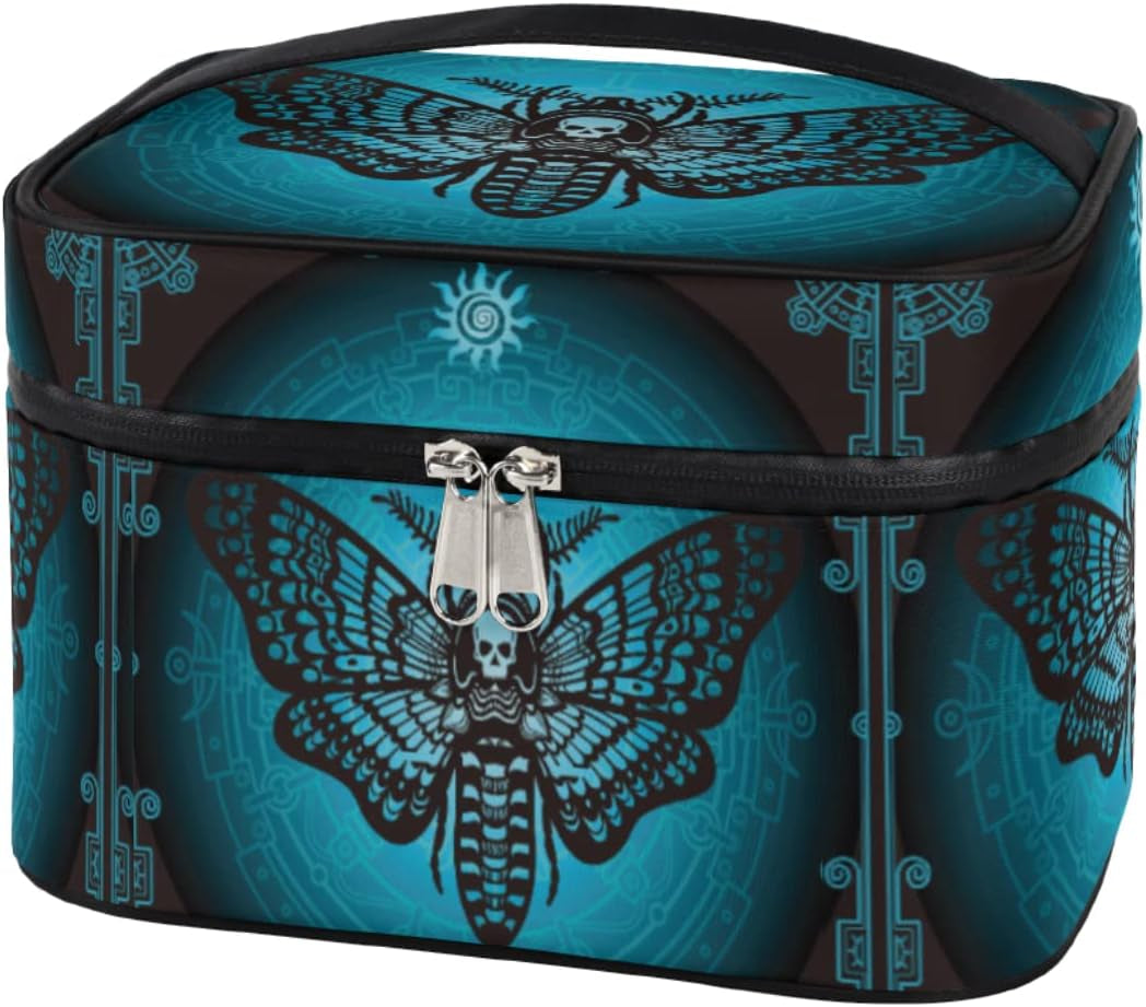 Gothic Butterfly Makeup Bag - Portable Waterproof Cosmetic Organizer and Zipper Pouch for Travel, Ideal Gift for Women and Girls