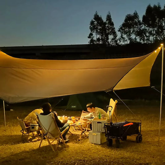 5.1X5.1M Large Camping Tarp Waterproof Octagon Butterfly Outdoor Sun Shelter Awning Tent Shade Sunshade Beach Tourist Canopy