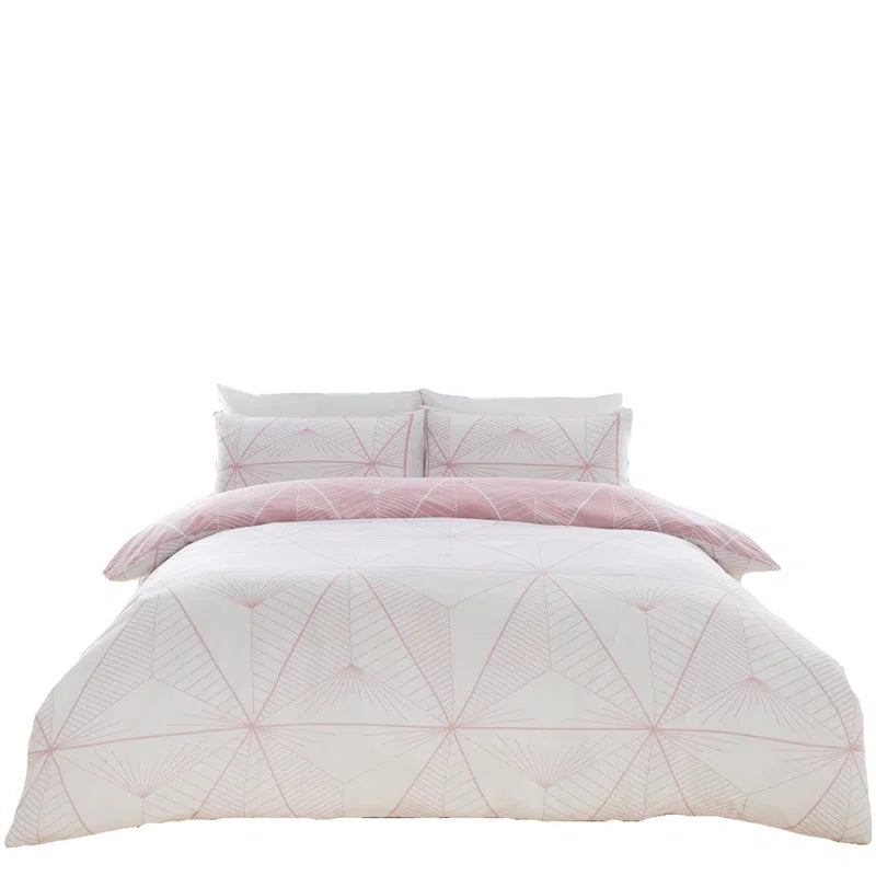 Cotton Blend Geometric Shapes Duvet Cover Set with Pillowcases