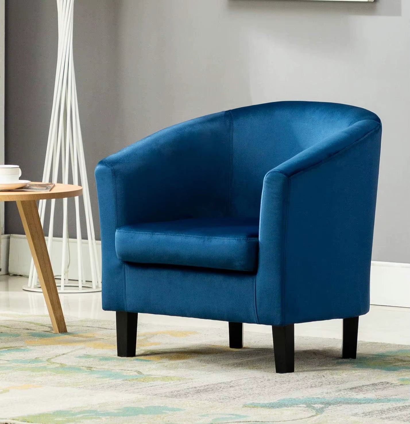Velevt Fabric Tub Chair, Upholstered Armchair