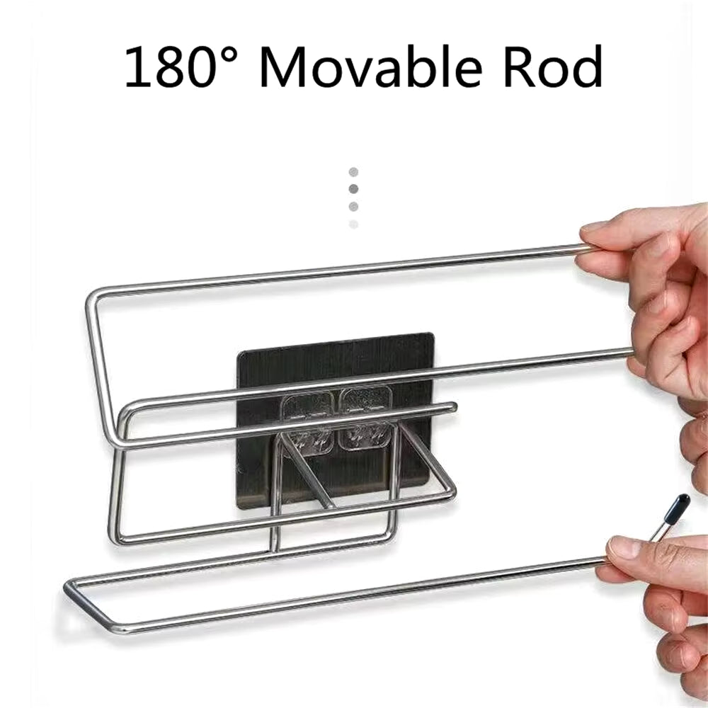 2PCS Adhesive Kitchen Paper Towel Holder & Toilet Paper Rack - Stylish Tissue Dispenser & Napkin Storage Solution