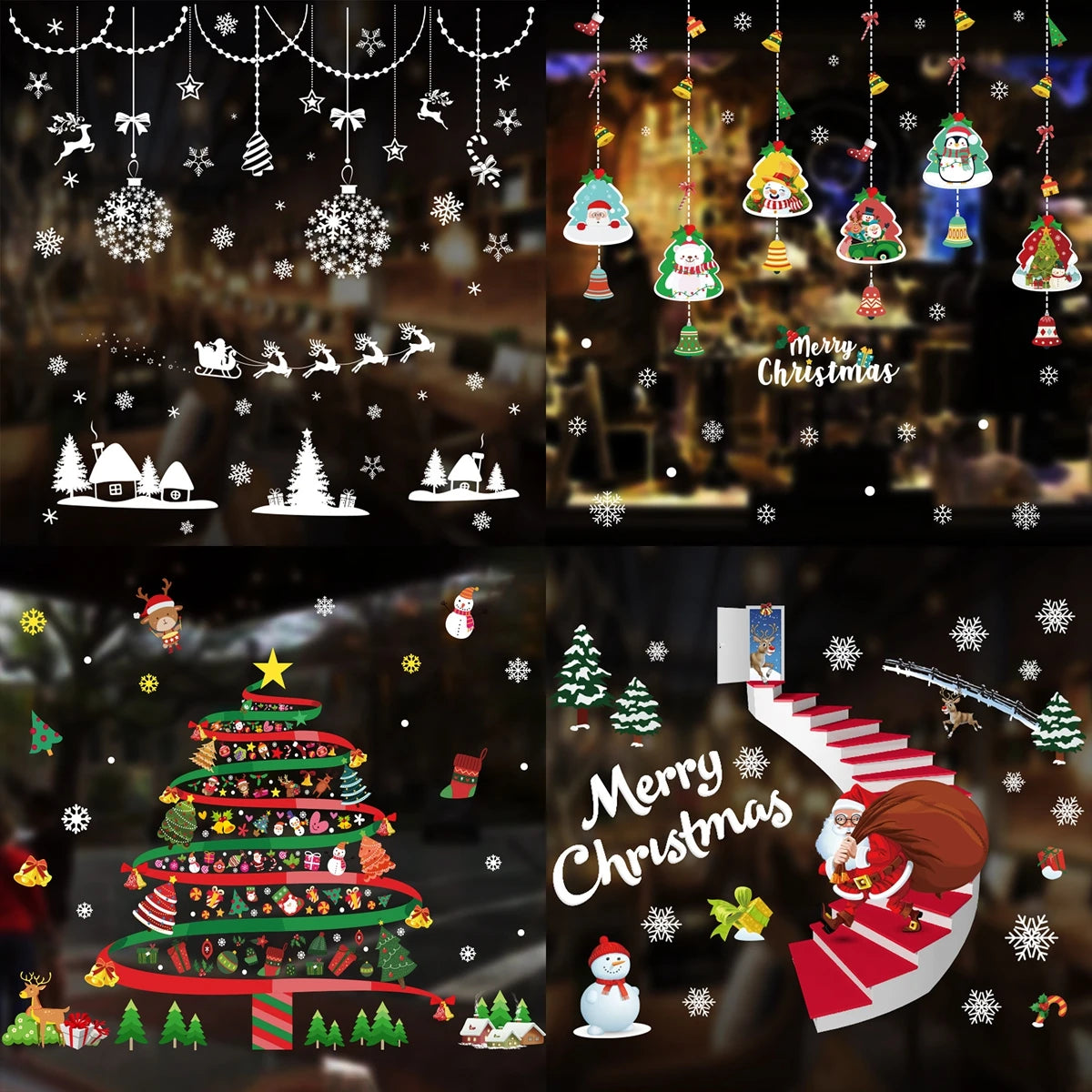 Festive Christmas Window Stickers - Merry Christmas Decor the Perfect Xmas and Holiday Gifts!