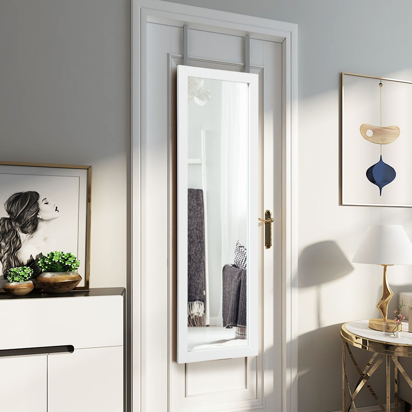 Wall-Mounted Full Body Dressing Mirror for Bedroom Use