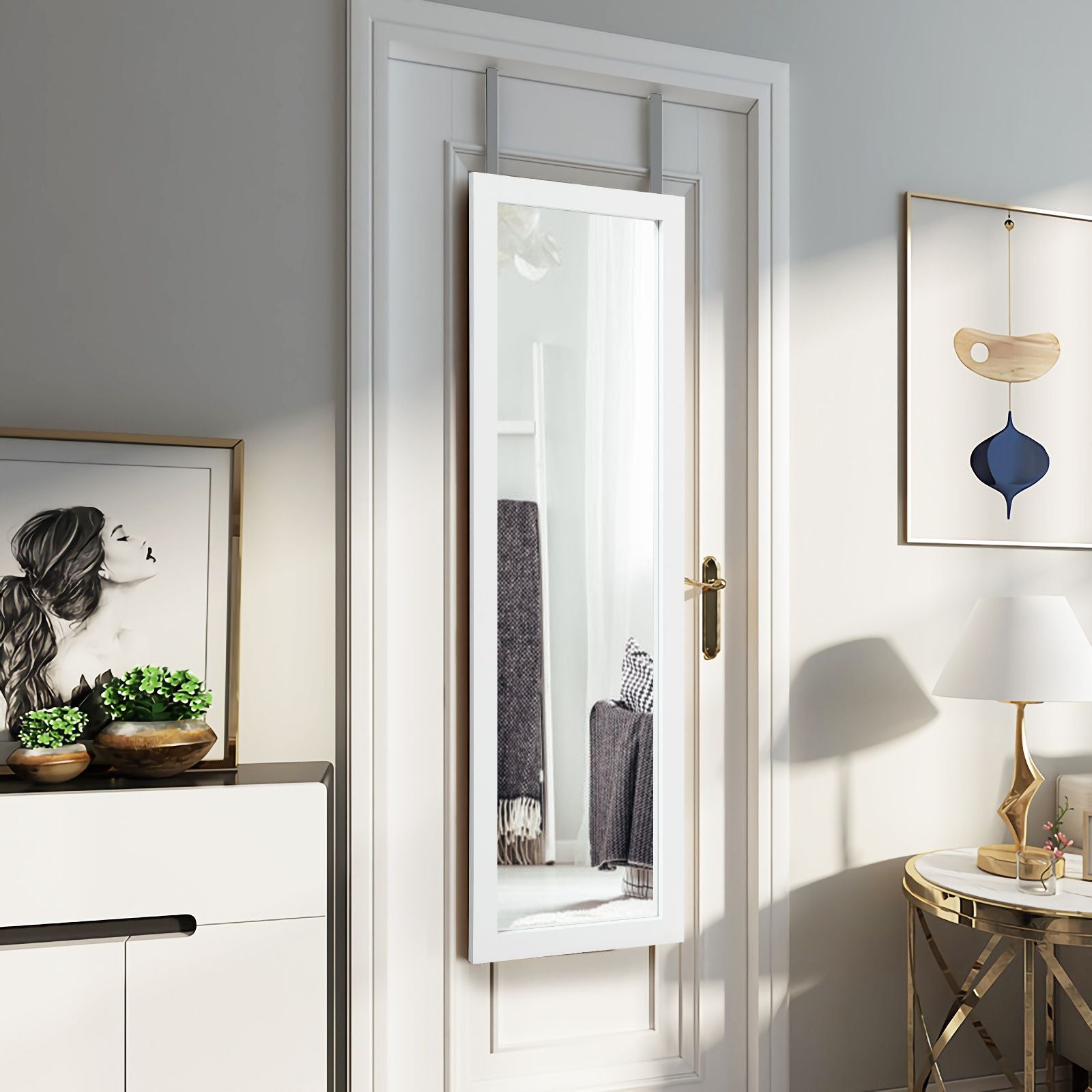 Wall-Mounted Full Body Dressing Mirror for Bedroom Use