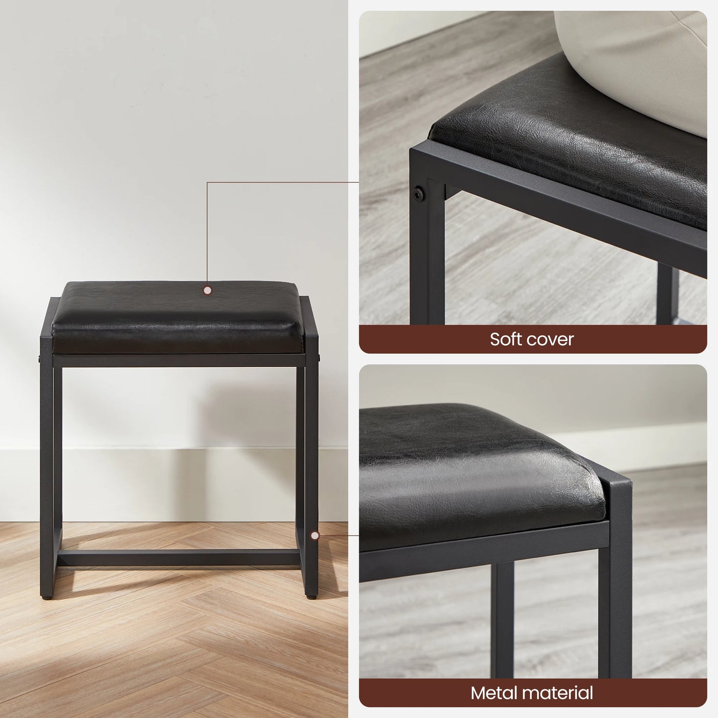 Dressing Table with 3-Piece Folding Mirror, Hair Dryer Holder, Cosmetic Table with Padded Stool, 3 Drawers