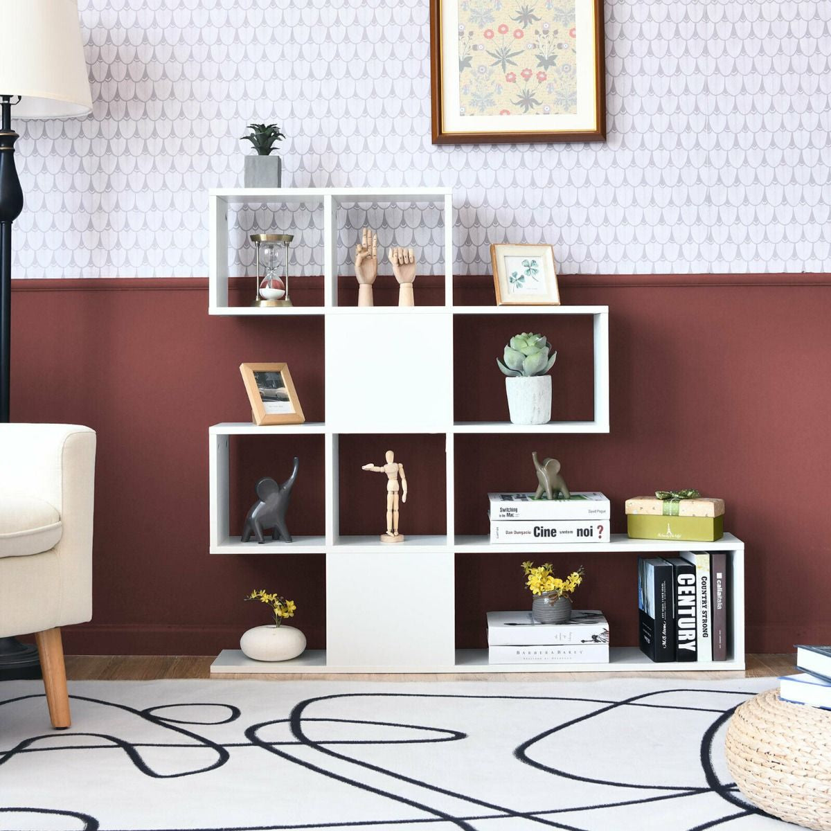 5-Tier Bookshelf for Display and Storage in Home and Office Environments