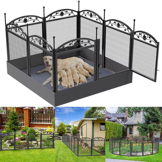 Detachable 8-Panel Dog Playpen with Waterproof Pad - Perfect Exercise Kennel for Puppies and Dogs