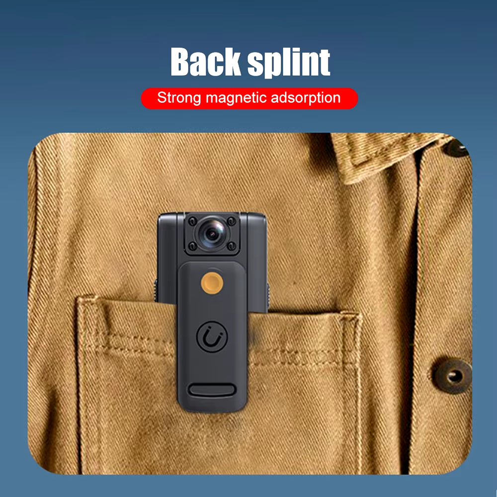 Ultra HD 4K Mini Body Camera - 150° Wide Angle, 180° Rotatable Lens, 7-Hour Battery Life, WiFi Audio & Video Recording