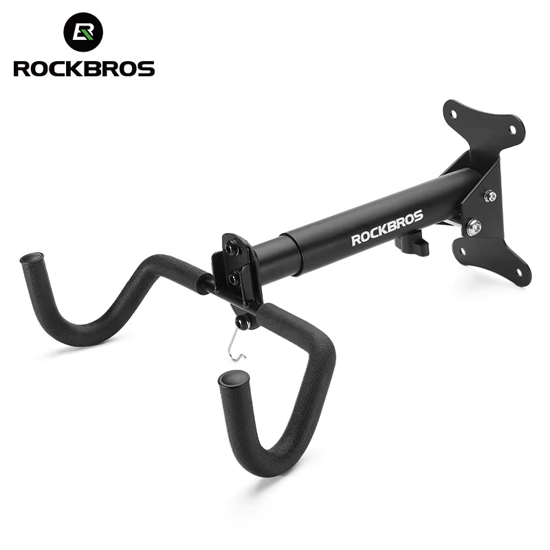 Adjustable Wall-Mount Bike Rack - Heavy-Duty Horizontal Hook for MTB and Road Bikes - Space-Saving Garage Solution