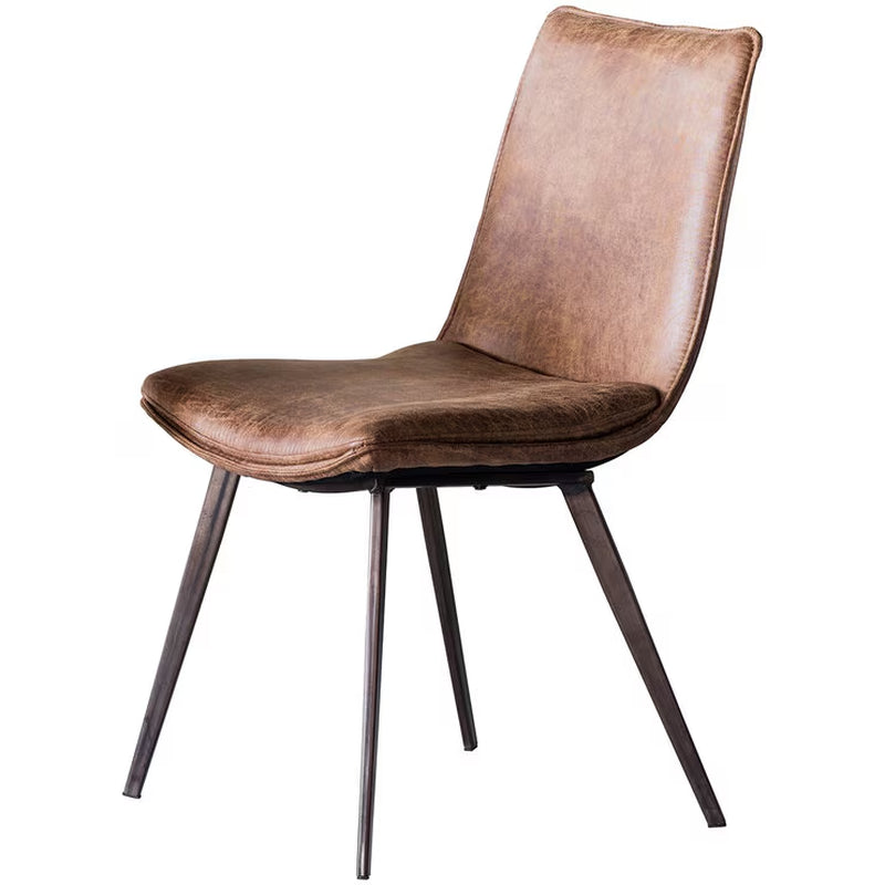 Hinks Brown Faux Leather Dining Chair, 2 Pack