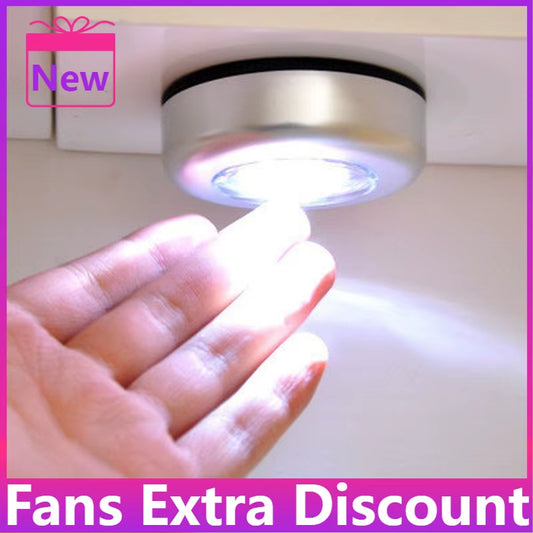 Stylish 3/4 LED Mini Touch Night Light - Wireless Cabinet & Outdoor Lamp for Kitchen & Wardrobe