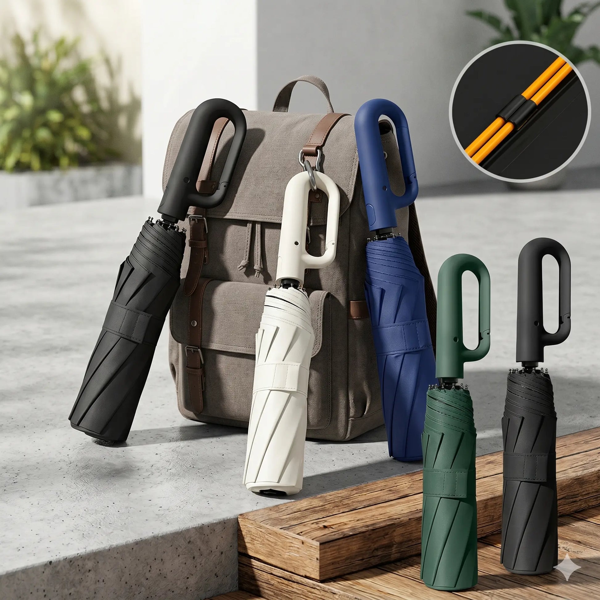 Compact Automatic Folding Umbrella - Windproof & Waterproof Travel Umbrella for Men & Women, Perfect for Outdoor Adventures and Daily Use