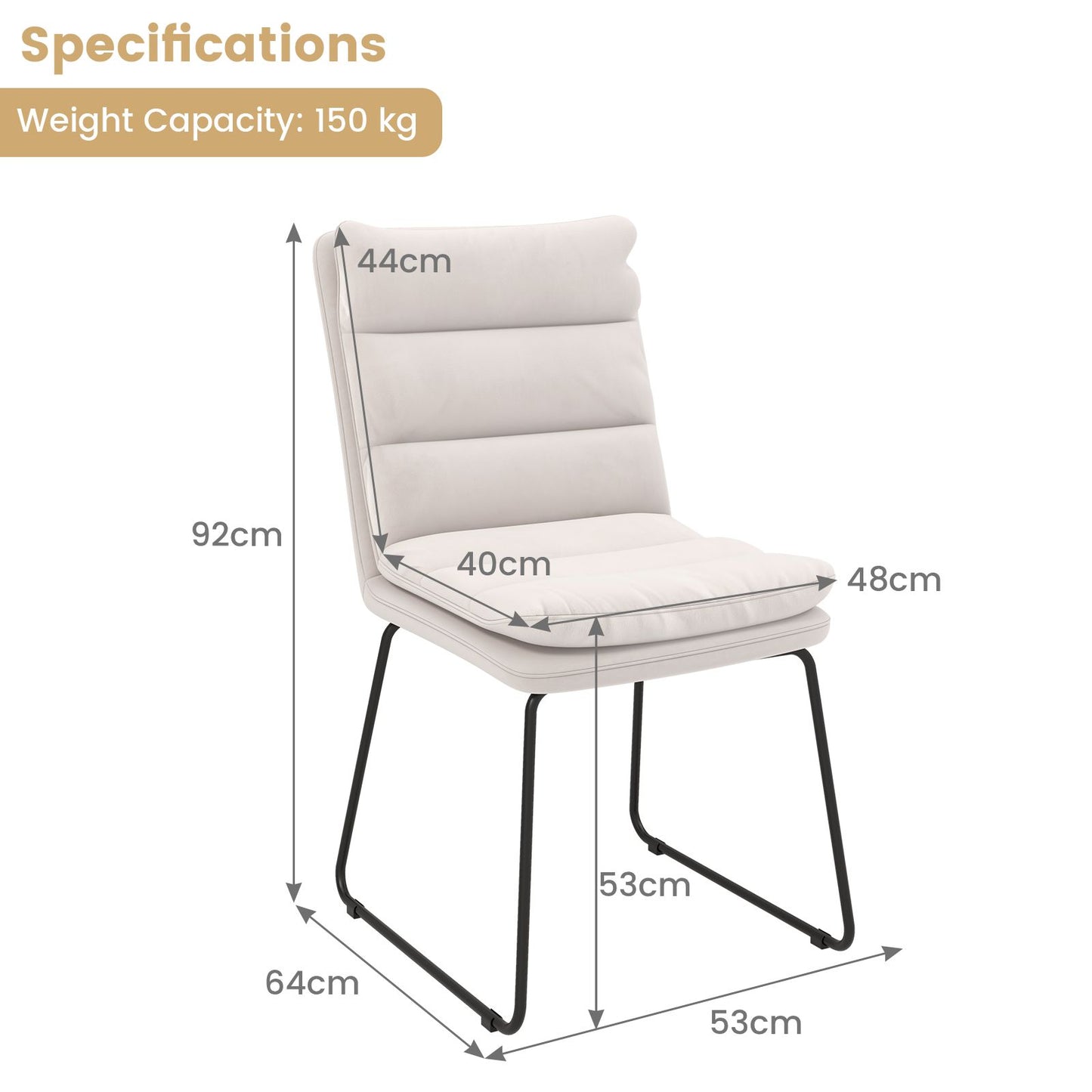 Upholstered Accent Leisure Chair with Durable Wood and Metal Frame