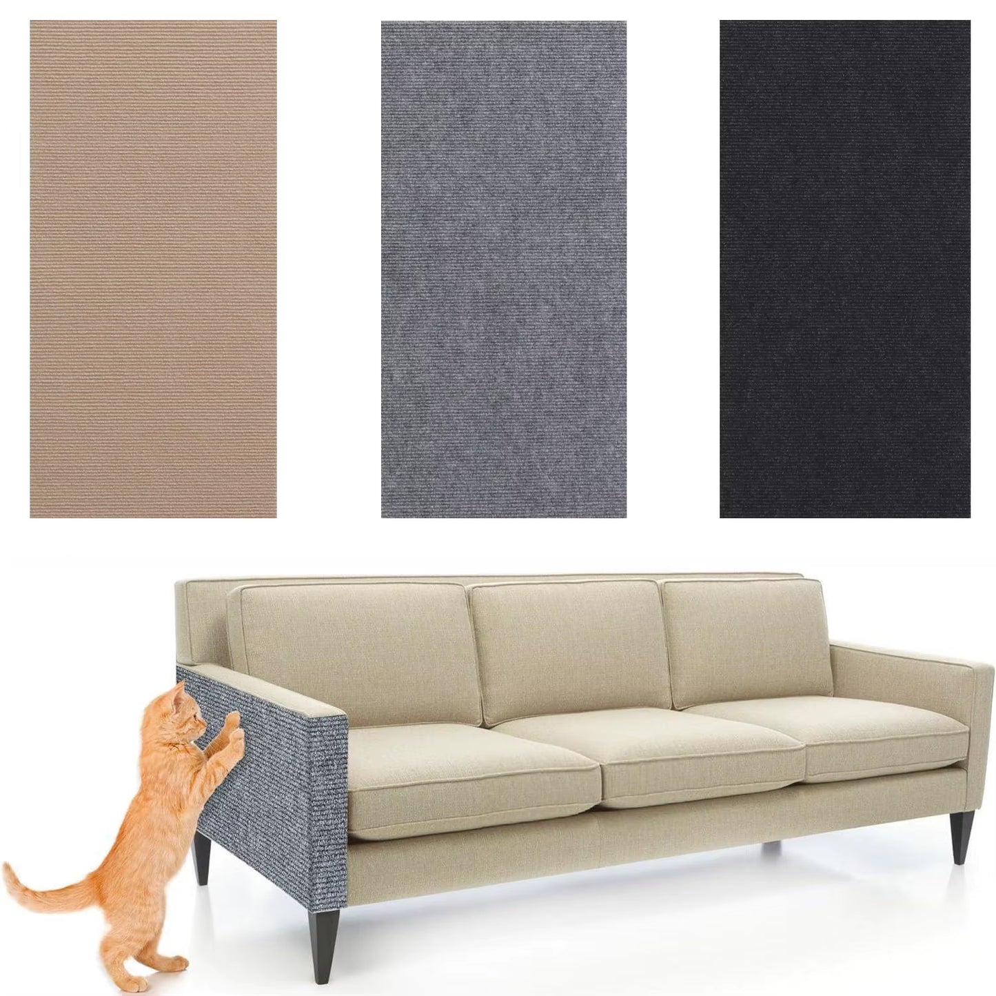 Trimmable Anti-Cat Scratch Mat - Self-Adhesive Furniture Protector for Couches, Sofas, and Walls