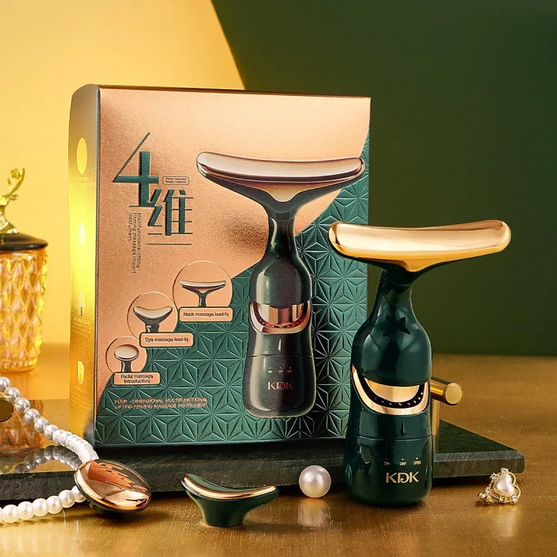 Rejuvenate Your Skin: 3-in-1 EMS Facial Lifting Device for Neck, Face & Eyes - Anti-Aging Massager for Youthful Glow