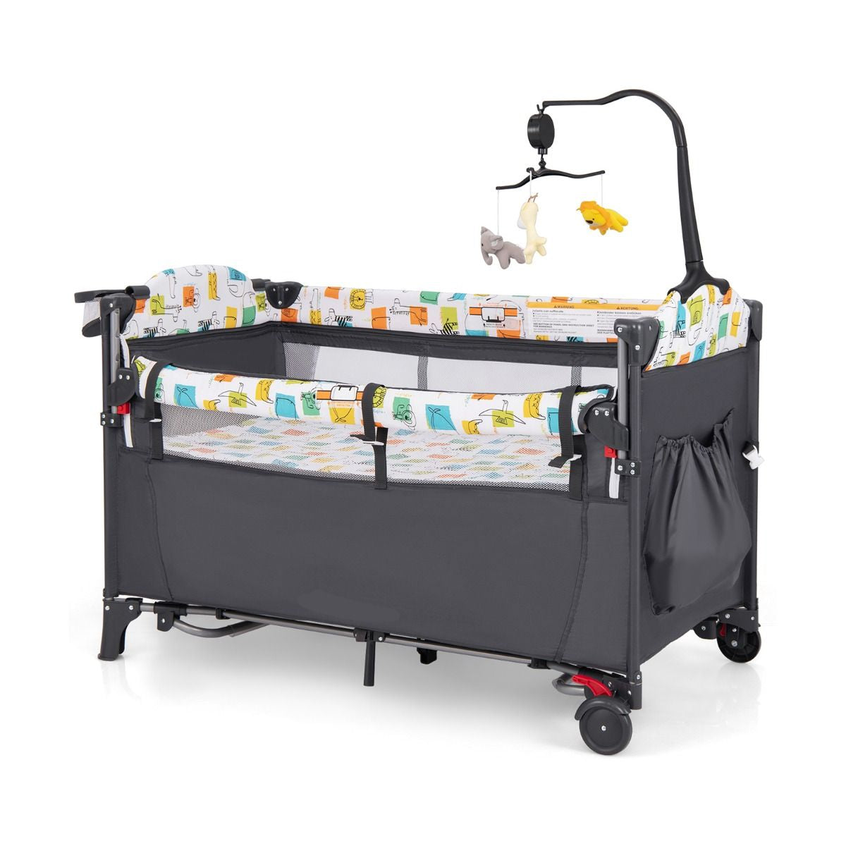 Versatile 5-in-1 Baby Bassinet & Bedside Sleeper with Nappy Changing Station and Fun Attached Toys