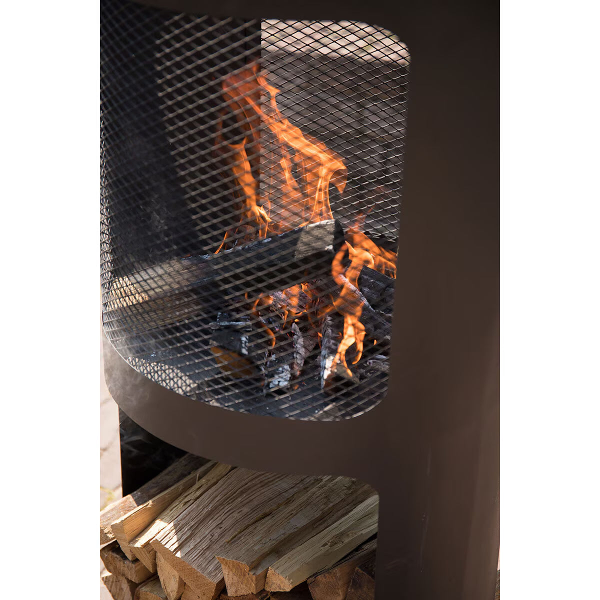 Buffalo Wood Burning Fire Pit with Wood Storage