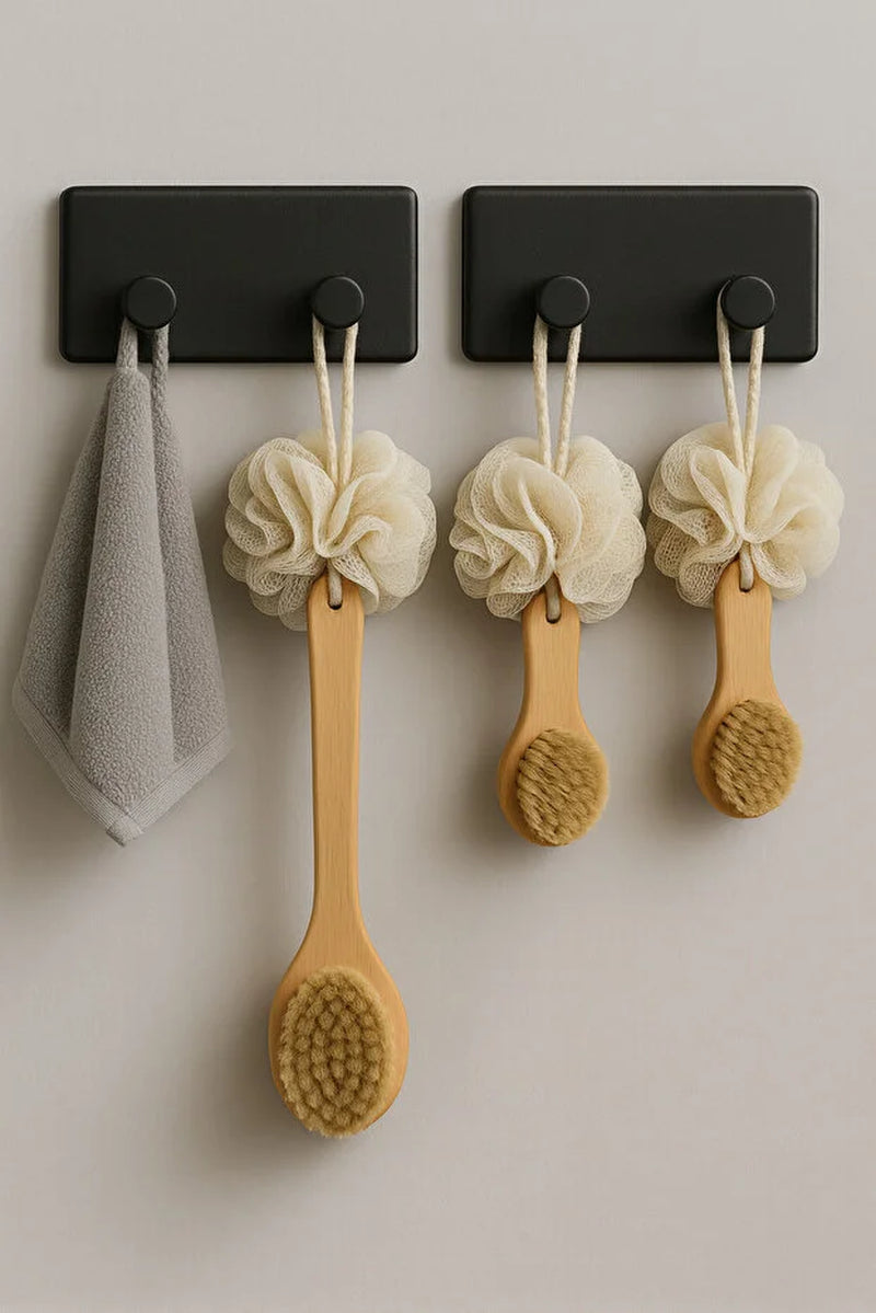 4-Pack Self Adhesive Hooks Bathroom Kitchen Wall Hooks Easy Install Towel and Organizer Hangers