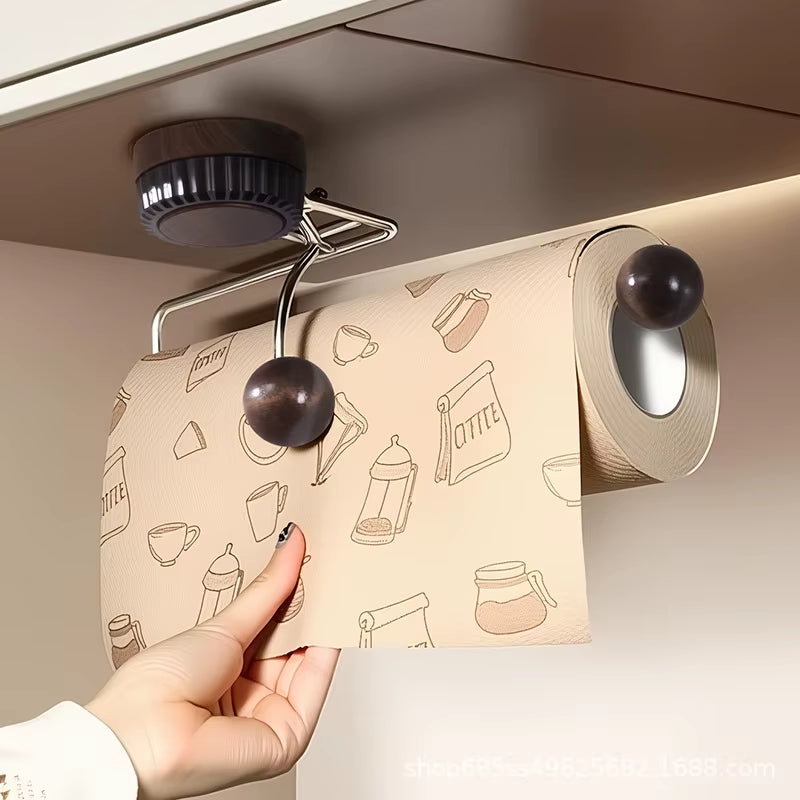 Premium Stainless Steel Wall-Mounted Towel Holder - Non-Piercing Vertical Paper Dispenser for Kitchen & Bathroom
