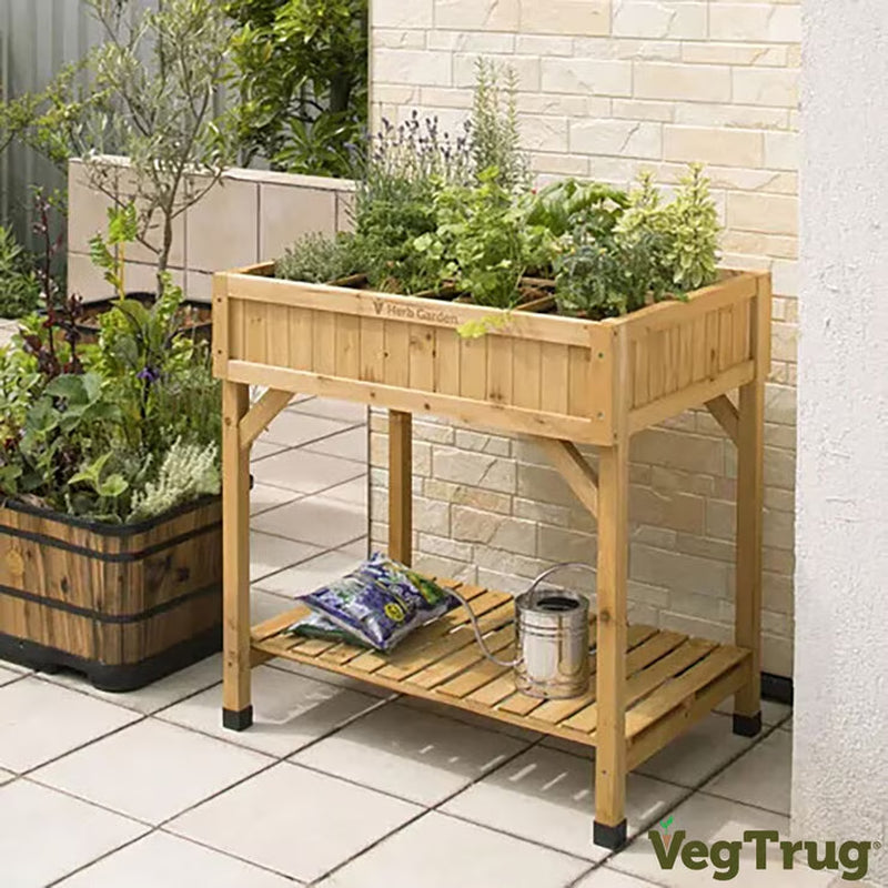 Cedar Wood 80Cm 8 Pocket Herb Garden Planter