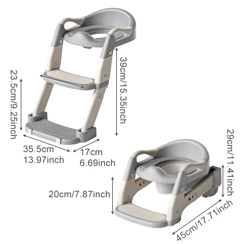 Portable Foldable Baby Potty Training Seat with Step Stool - Ideal for Easy Toilet Training