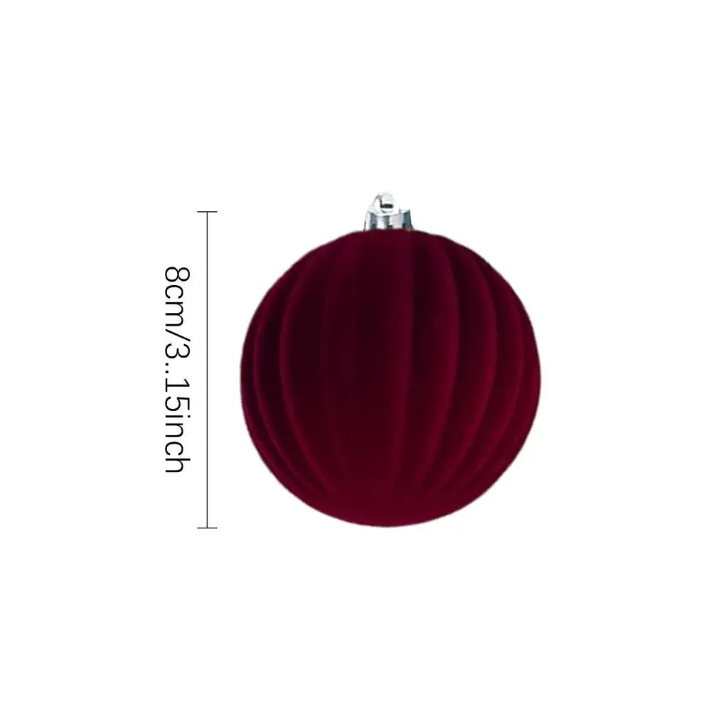 Christmas Balls Christmas Tree Decor 12 Pack Luxurious Green Flocked Christmas Ornaments Ball Bauble for Christmas Theme Party