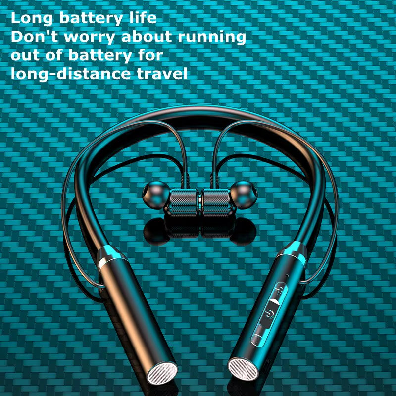 Premium Bluetooth 5.0 Wireless Neckband Headphones - HiFi 9D Stereo Sports Earbuds with Waterproof Design and Magnetic Connection